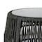 Armen Living Emory Indoor Outdoor Garden Stool End Table in Charcoal Rope and Gray Stone 840254336001 - alternate 5